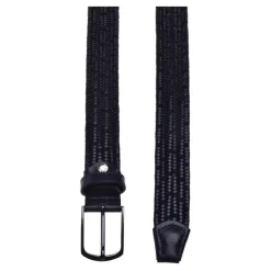Bælter^Baldinini Belt in blue woven leather Blå