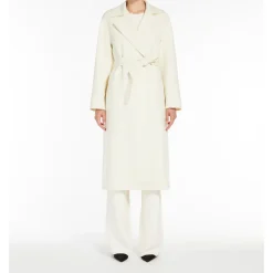 Frakker<Max Mara Studio Belted Coat Hvid