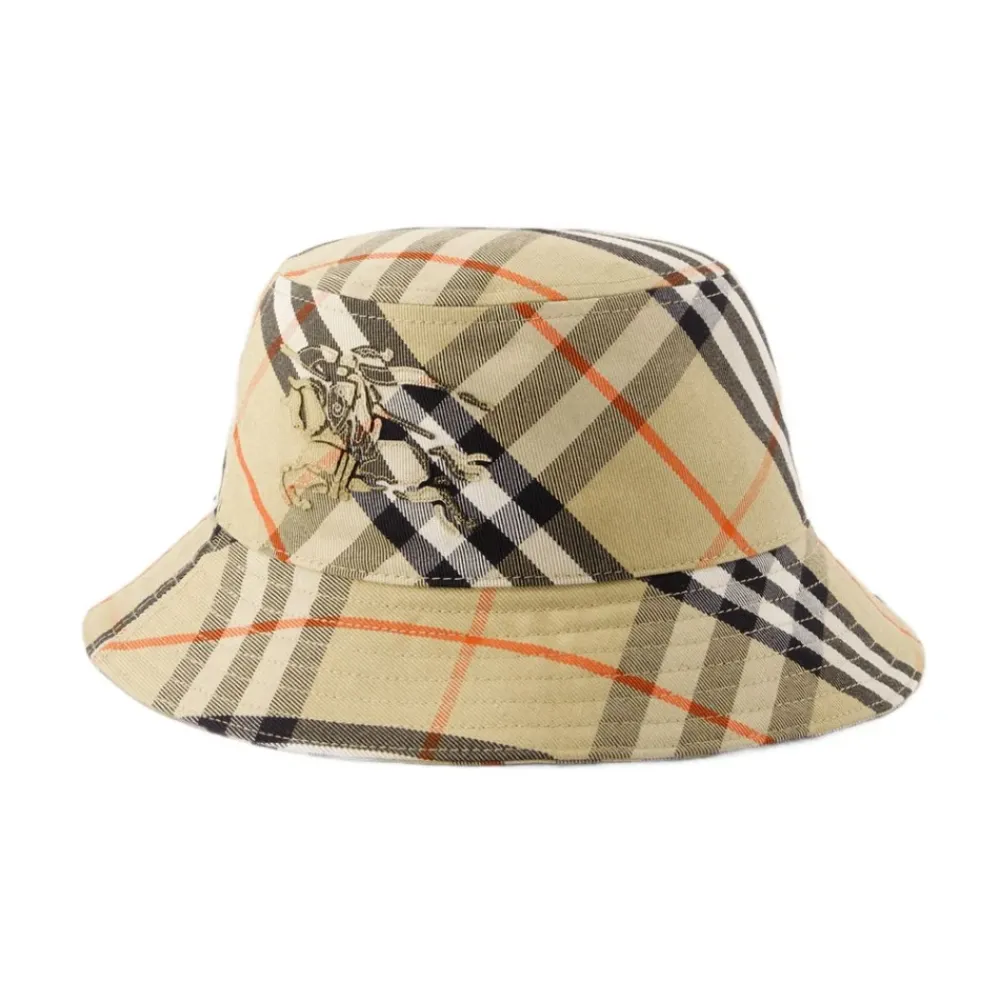 Huer & Kasketter^Burberry Bias Check Bucket Hat Beige