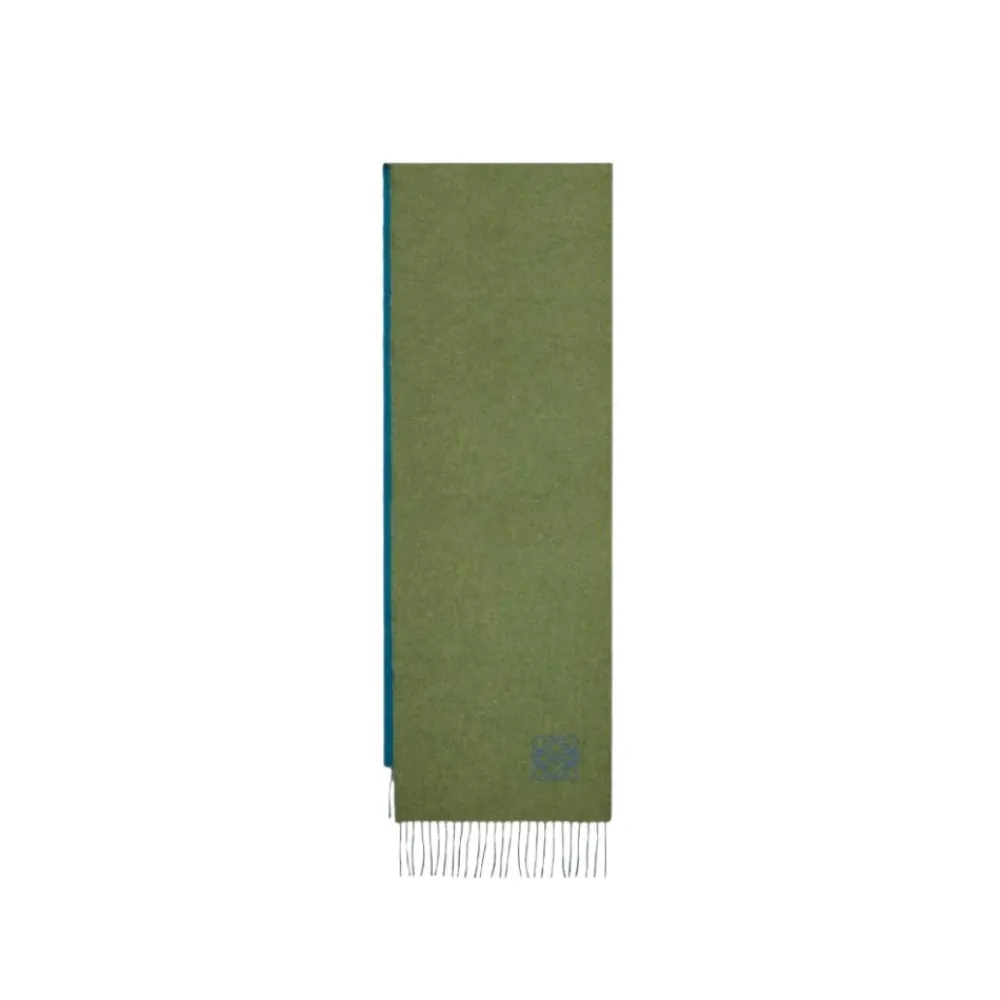Tørklæder^Loewe Bicolour Anagram Scarf Grøn