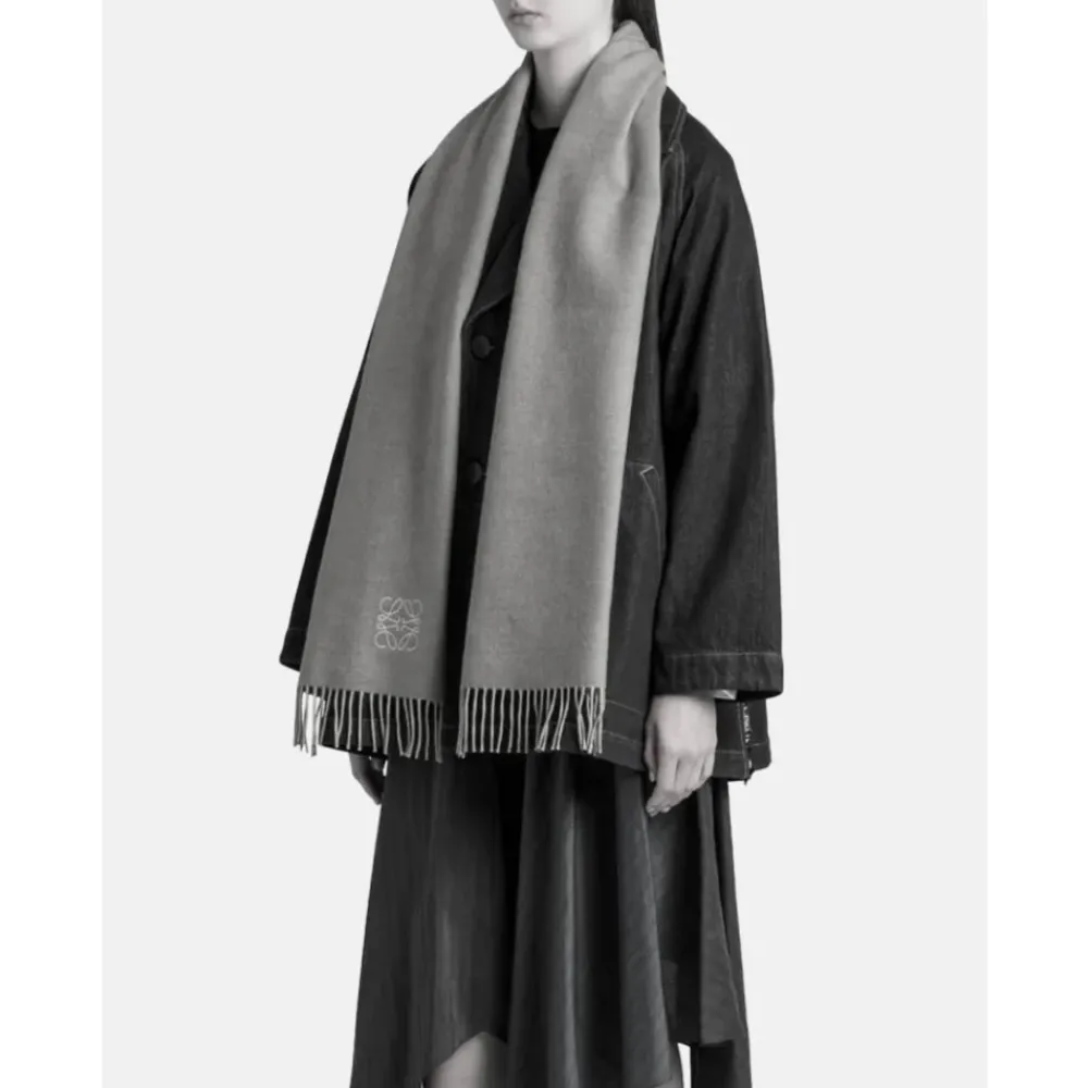 Tørklæder^Loewe Bicolour Anagram Scarf Grøn