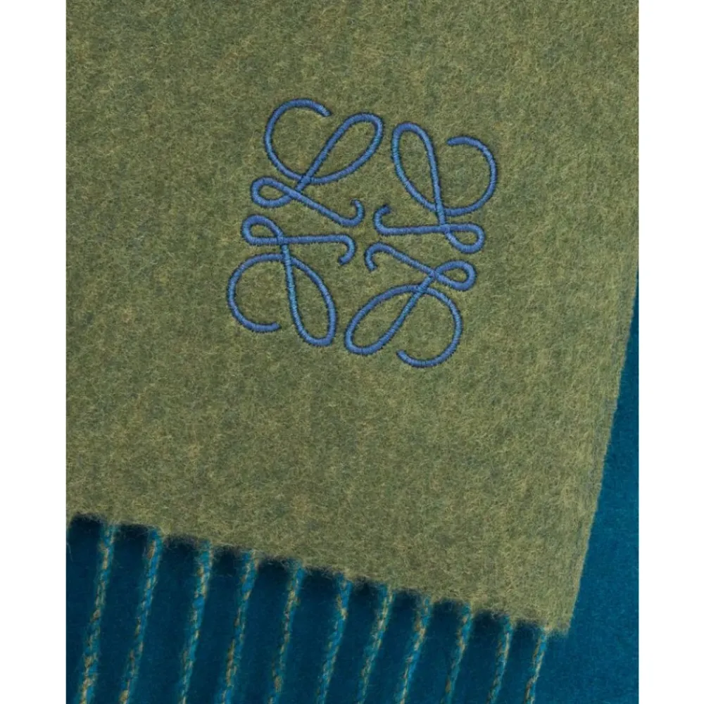 Tørklæder^Loewe Bicolour Anagram Scarf Grøn