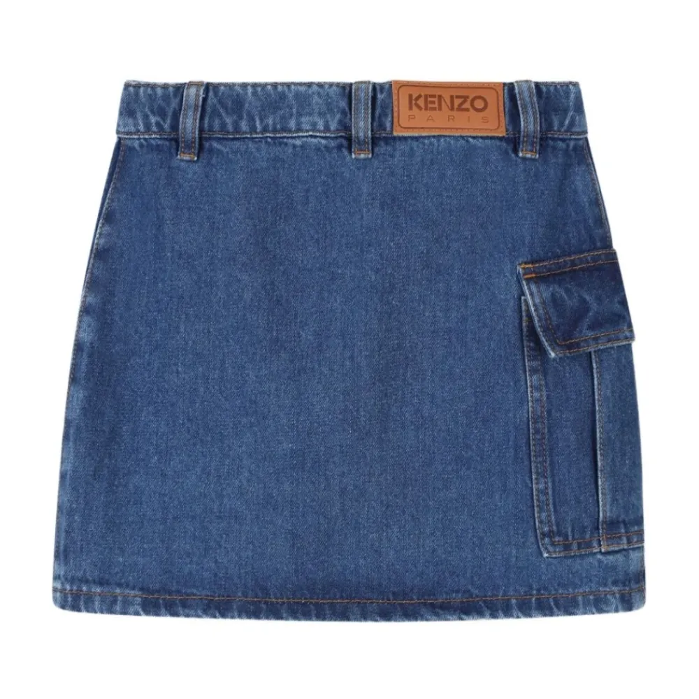 Kjoler & Nederdele<Kenzo Asymmetrisk Nederdel med Lomme Blå