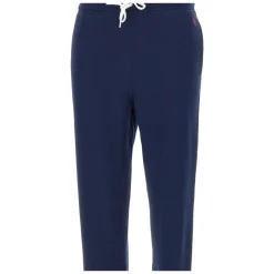 Bukser<Polo Ralph Lauren Bomuld Jogger med Rød Logo Blå