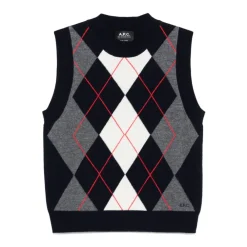 Striktrøjer & Sweatere^A.P.C. Blå Broderet Logo Crew Neck Sweater Multifarvet