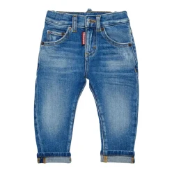 Underdele<Dsquared2 Denim Baby Jeans Trendy Stil Blå