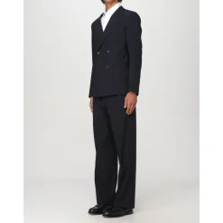 Jakkesæt<Emporio Armani Dobbeltradet Uld Stretch Kjole Blå