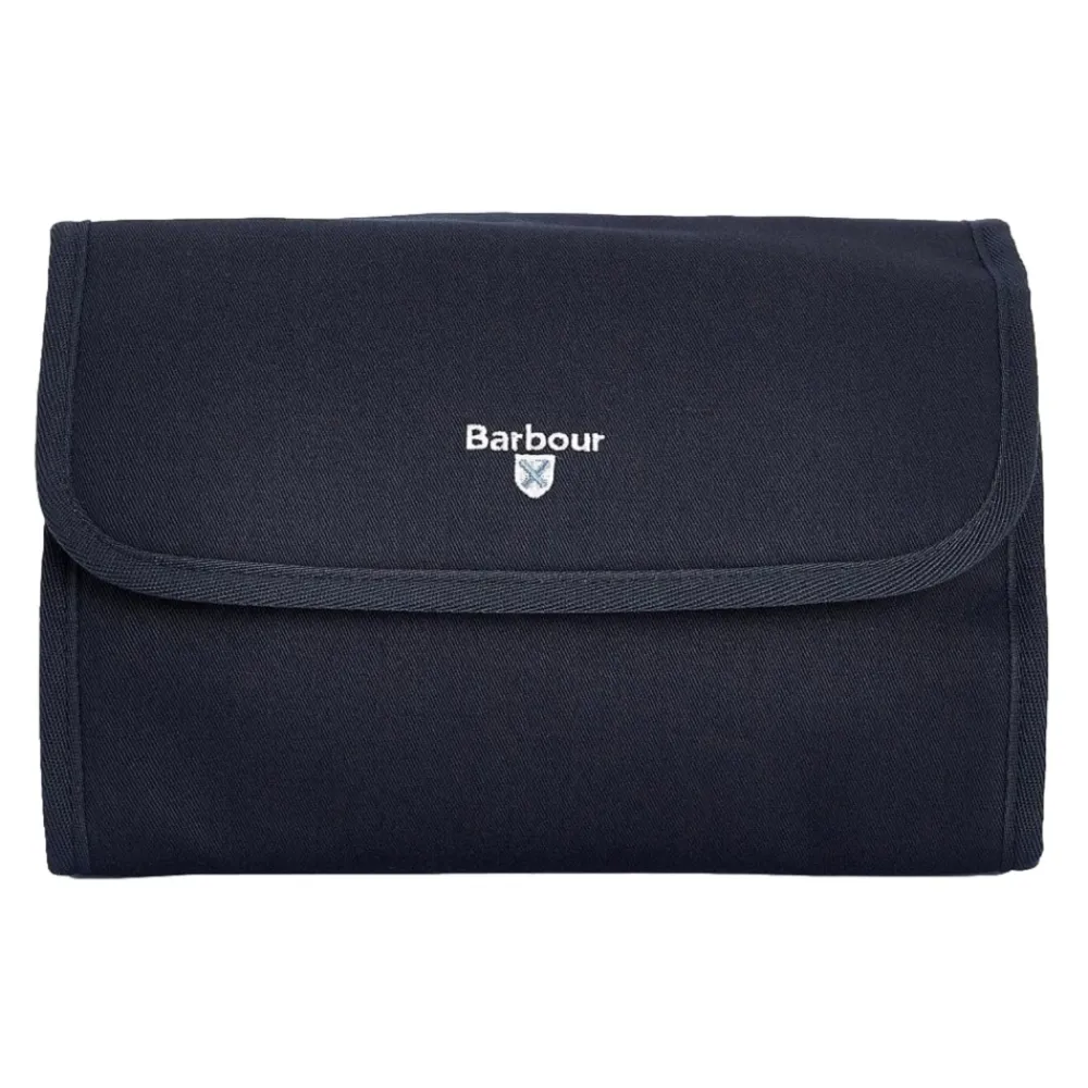Clutch^Barbour Hængende Toilettaske med Tjekdetalje Blå