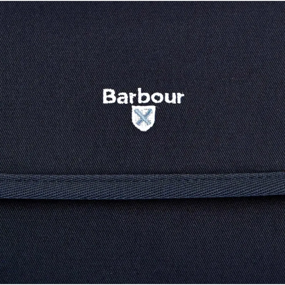 Clutch^Barbour Hængende Toilettaske med Tjekdetalje Blå