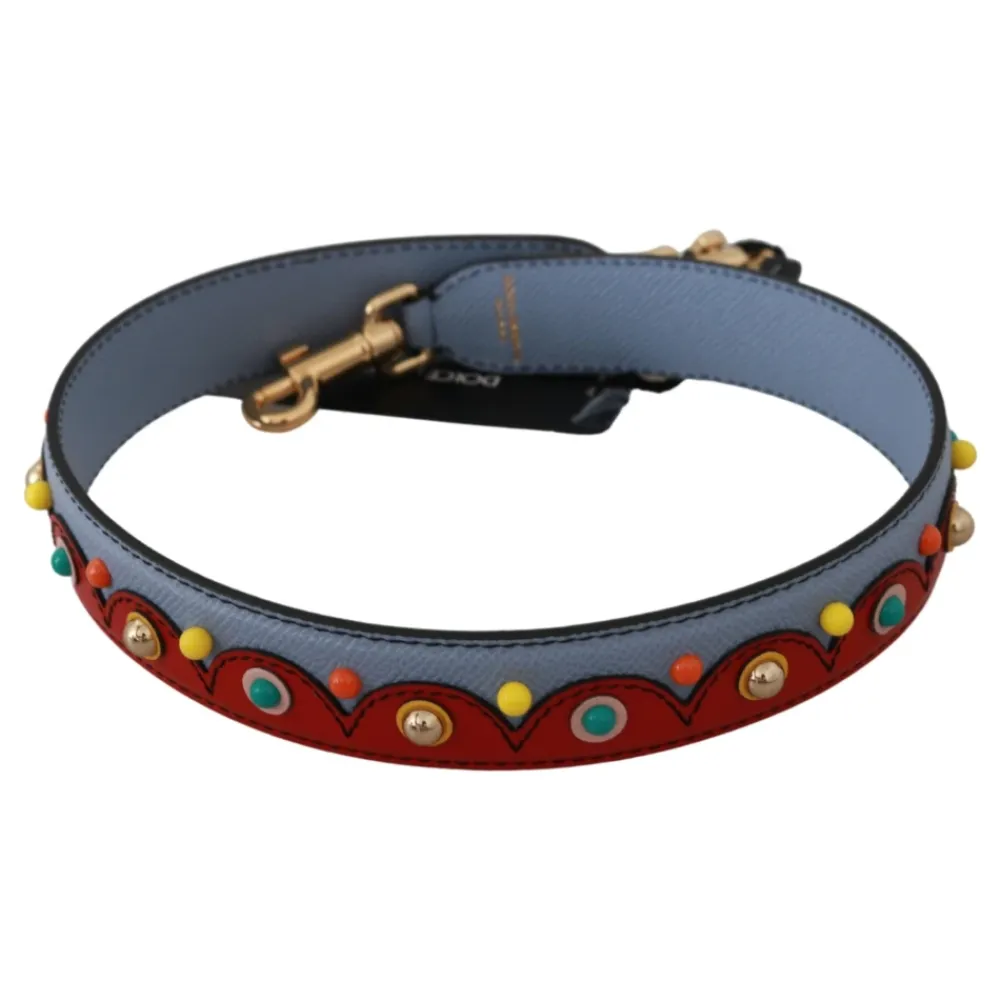 Tilbehør Til Tasker<Dolce & Gabbana Læder Skulderrem Tilbehør Blå