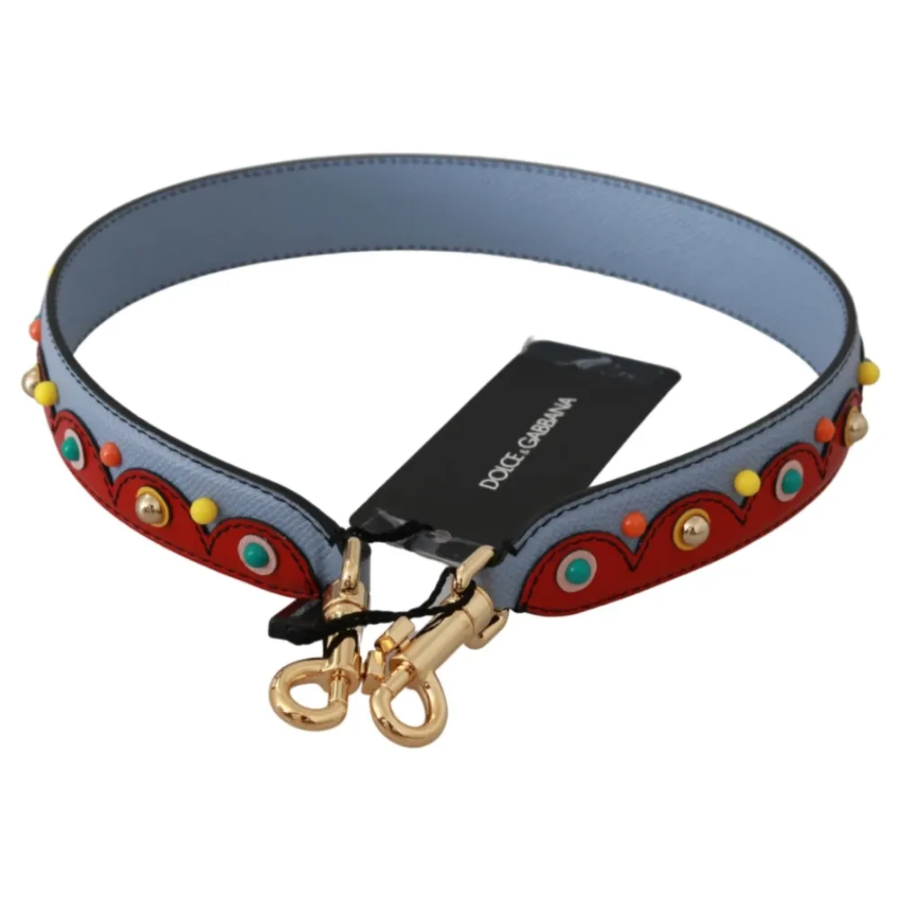 Tilbehør Til Tasker<Dolce & Gabbana Læder Skulderrem Tilbehør Blå
