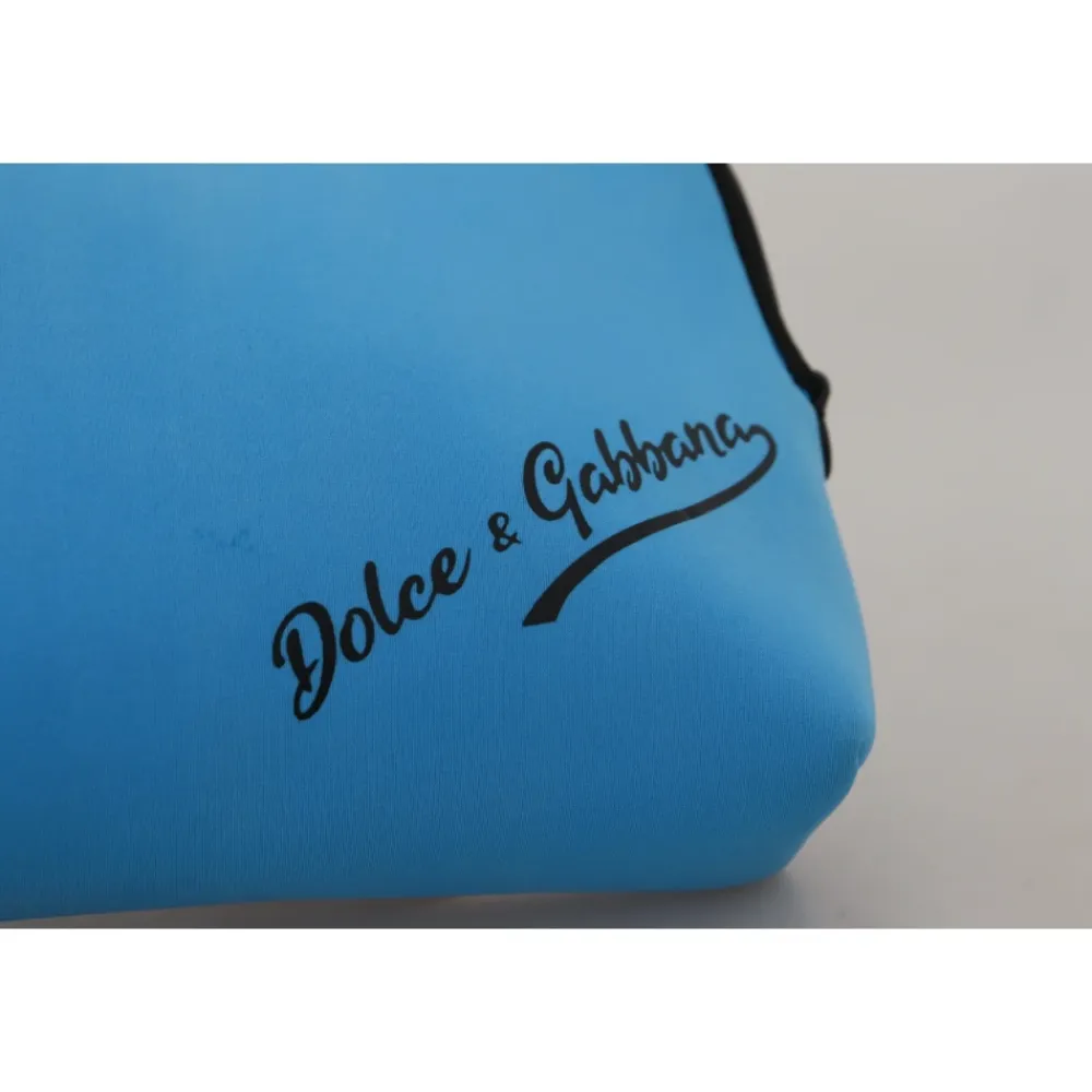 Toilettasker<Dolce & Gabbana Logo Print Håndtaske Leopard Print Toilettaske Blå