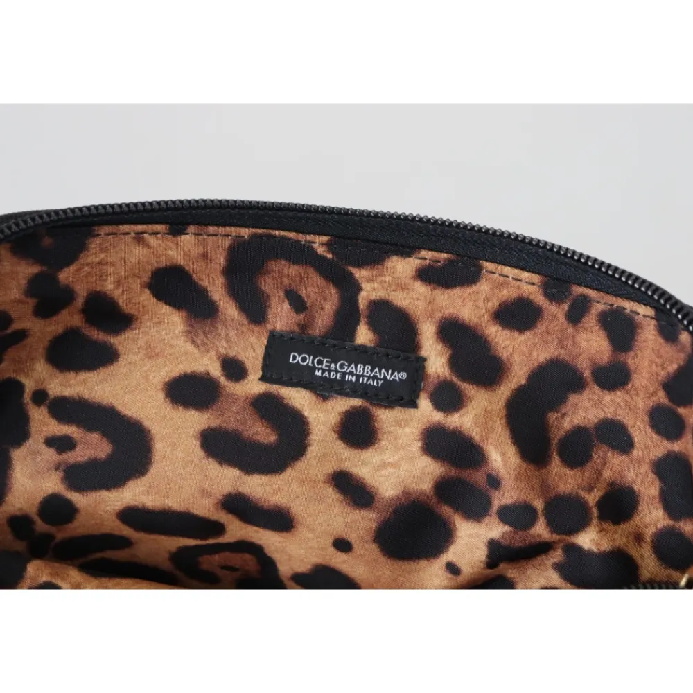 Toilettasker<Dolce & Gabbana Logo Print Håndtaske Leopard Print Toilettaske Blå