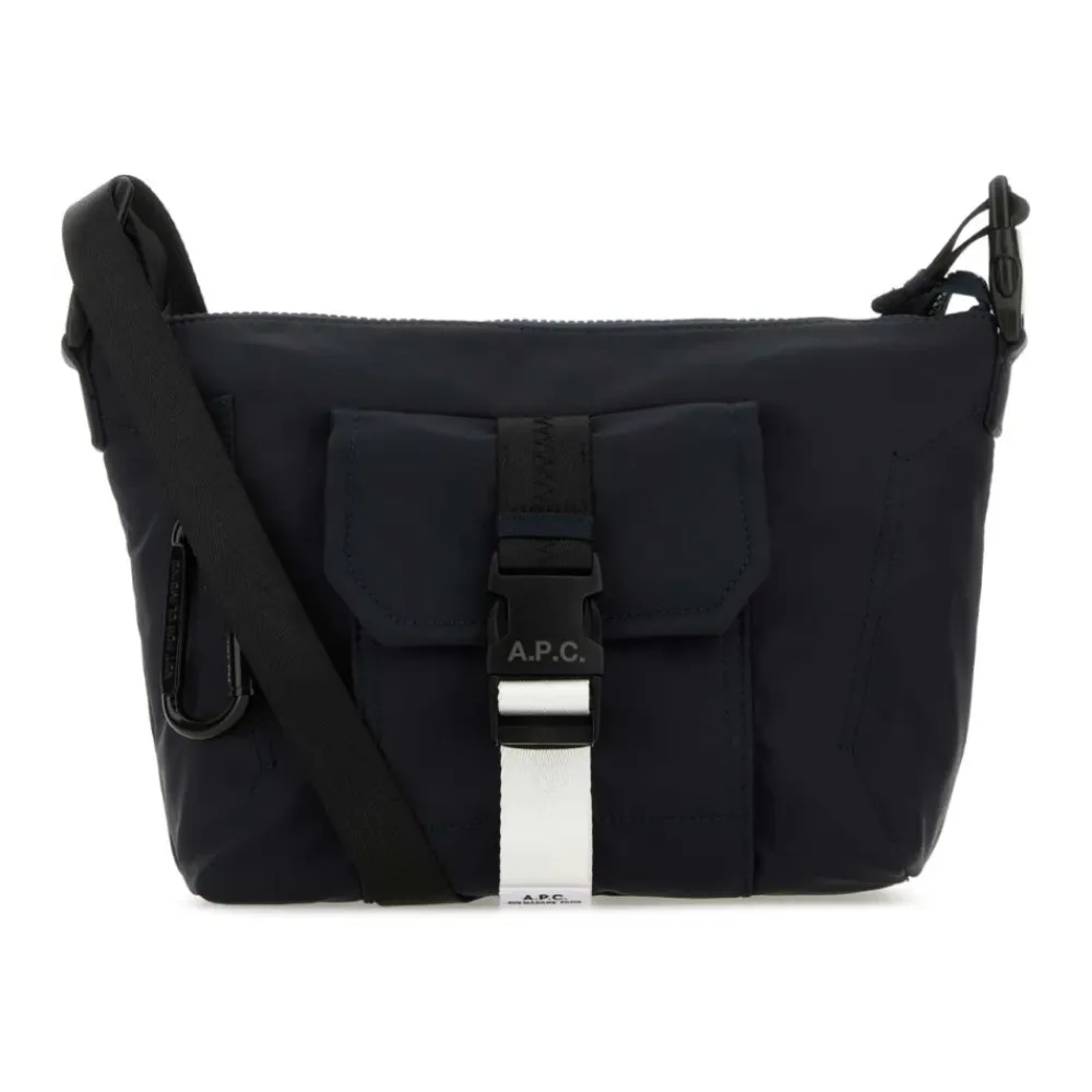 Tasker<A.P.C. Nylon Crossbody Taske Blå