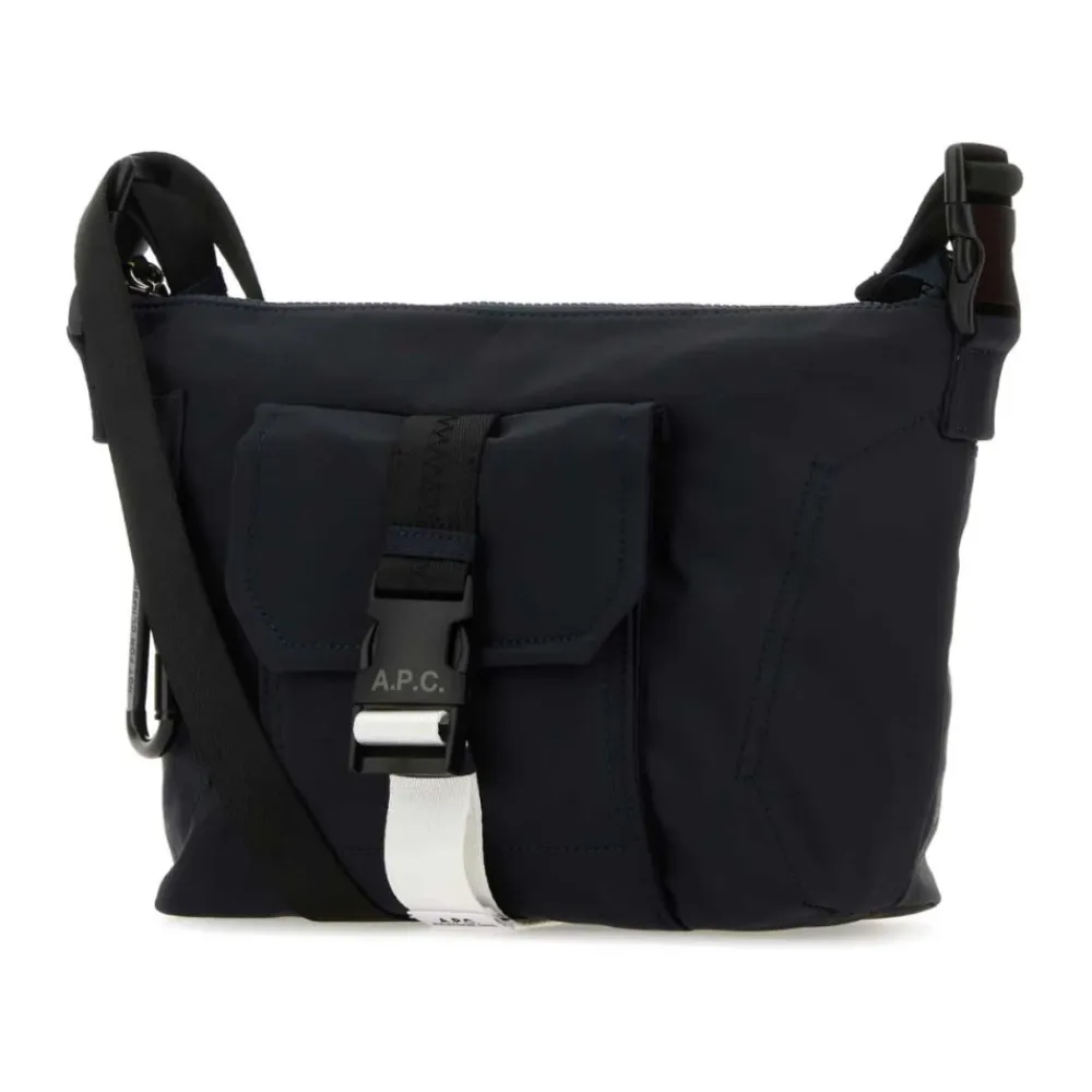 Tasker<A.P.C. Nylon Crossbody Taske Blå