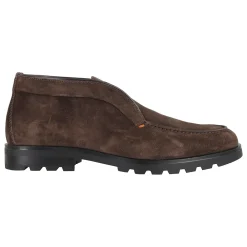 Støvler<Santoni Blå Ruskind Ankelstøvle Slip-On Stil Brun