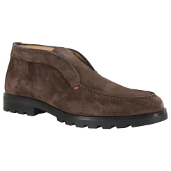 Støvler<Santoni Blå Ruskind Ankelstøvle Slip-On Stil Brun