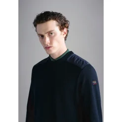 Strik<Paul & Shark Skulderdetalje Uld Sweater Blå