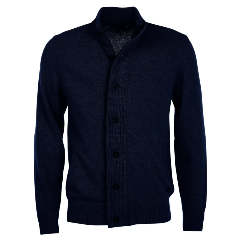 Strik^Barbour Sweater med Alcantara Patch Detaljer Blå