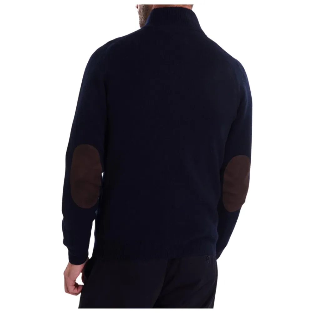 Strik^Barbour Sweater med Alcantara Patch Detaljer Blå