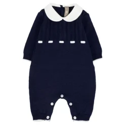 Jumpsuits^Little Bear uld heldragt med Peter Pan-krave Blå