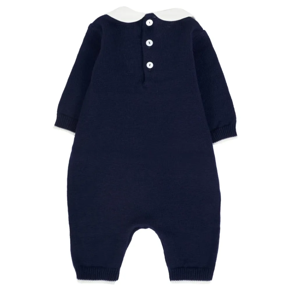Jumpsuits^Little Bear uld heldragt med Peter Pan-krave Blå