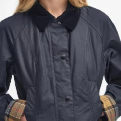 Jakker^Barbour voksjakke med corduroy krave Blå