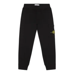 Underdele^Stone Island Black Logo Patch Trousers Sort