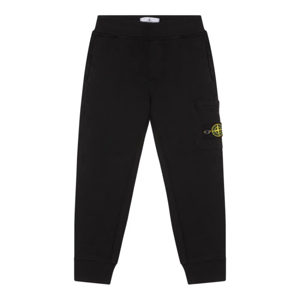 Underdele^Stone Island Black Logo Patch Trousers Sort