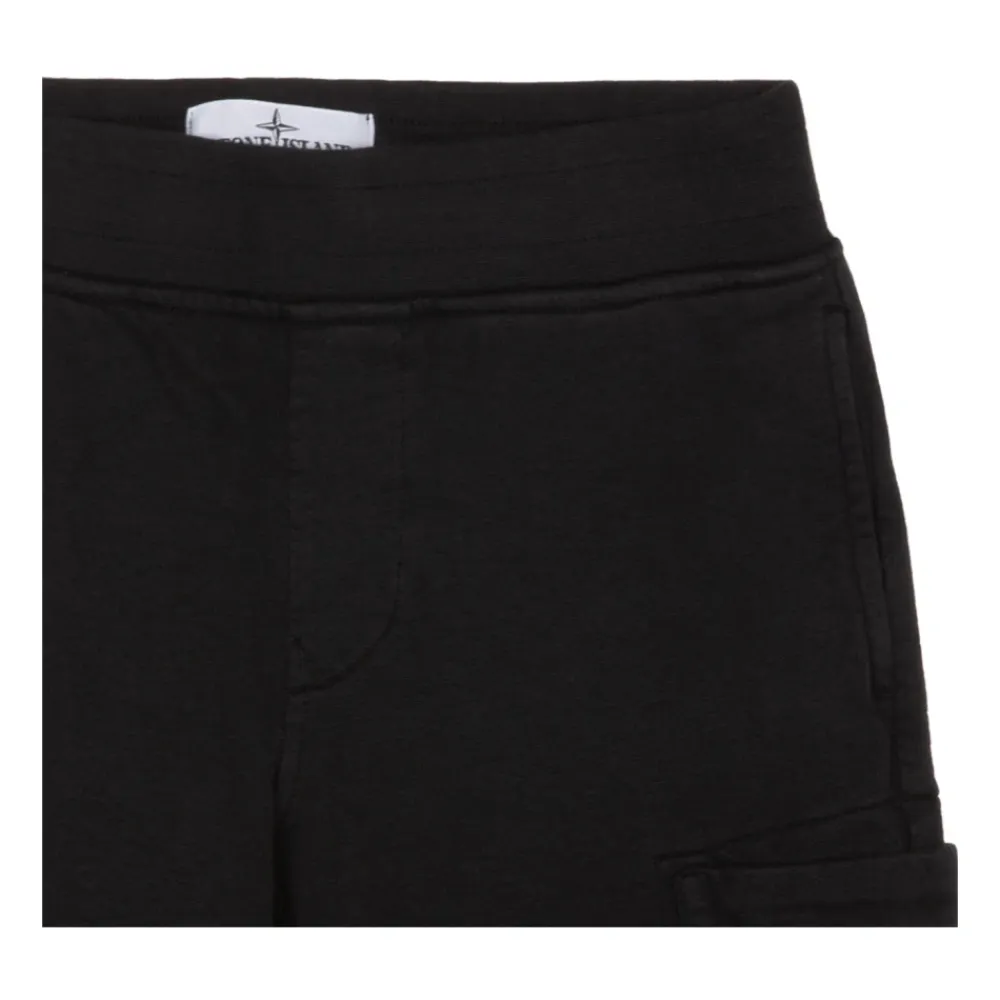 Underdele^Stone Island Black Logo Patch Trousers Sort