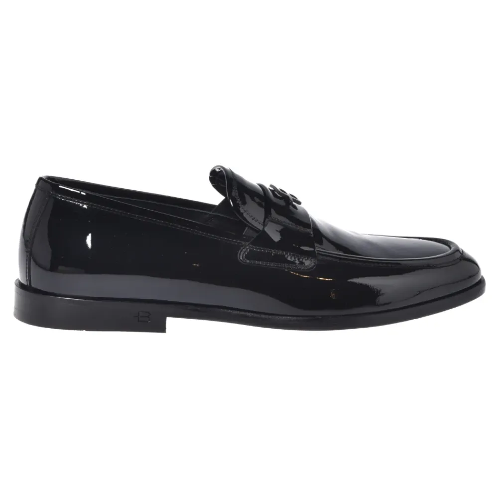Loafers<Baldinini Black patent leather loafers Sort