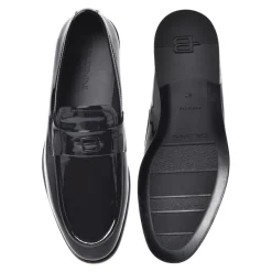 Loafers<Baldinini Black patent leather loafers Sort