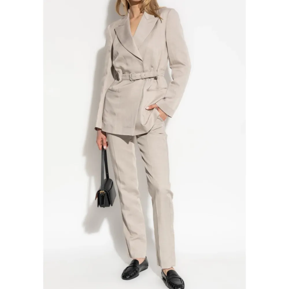 Jakker<Emporio Armani Blazer med bælte Grå