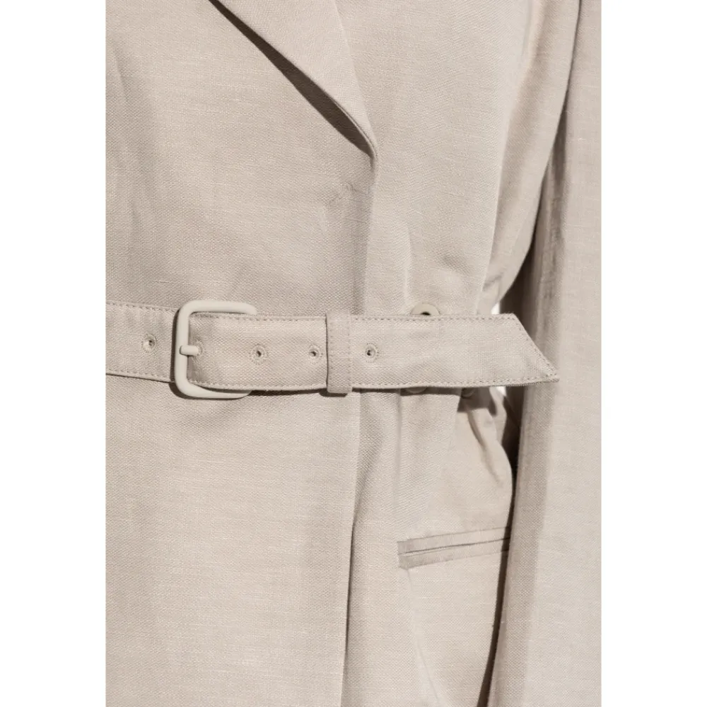 Jakker<Emporio Armani Blazer med bælte Grå