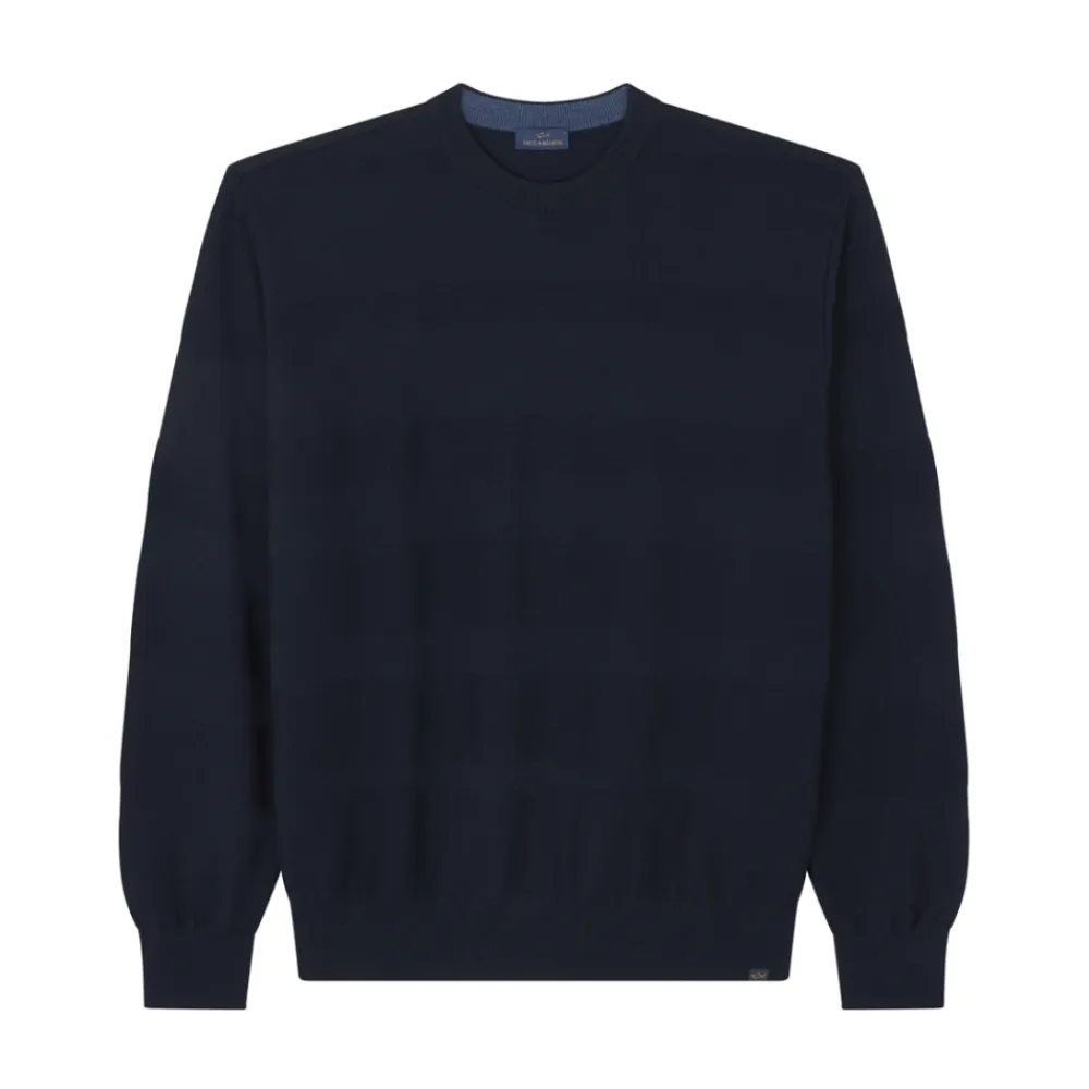 Strik<Paul & Shark Blød Cool Touch Crewneck Sweater Blå