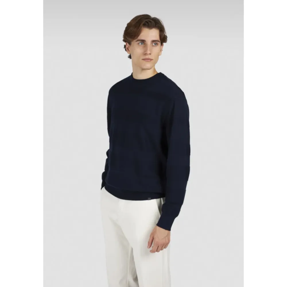 Strik<Paul & Shark Blød Cool Touch Crewneck Sweater Blå