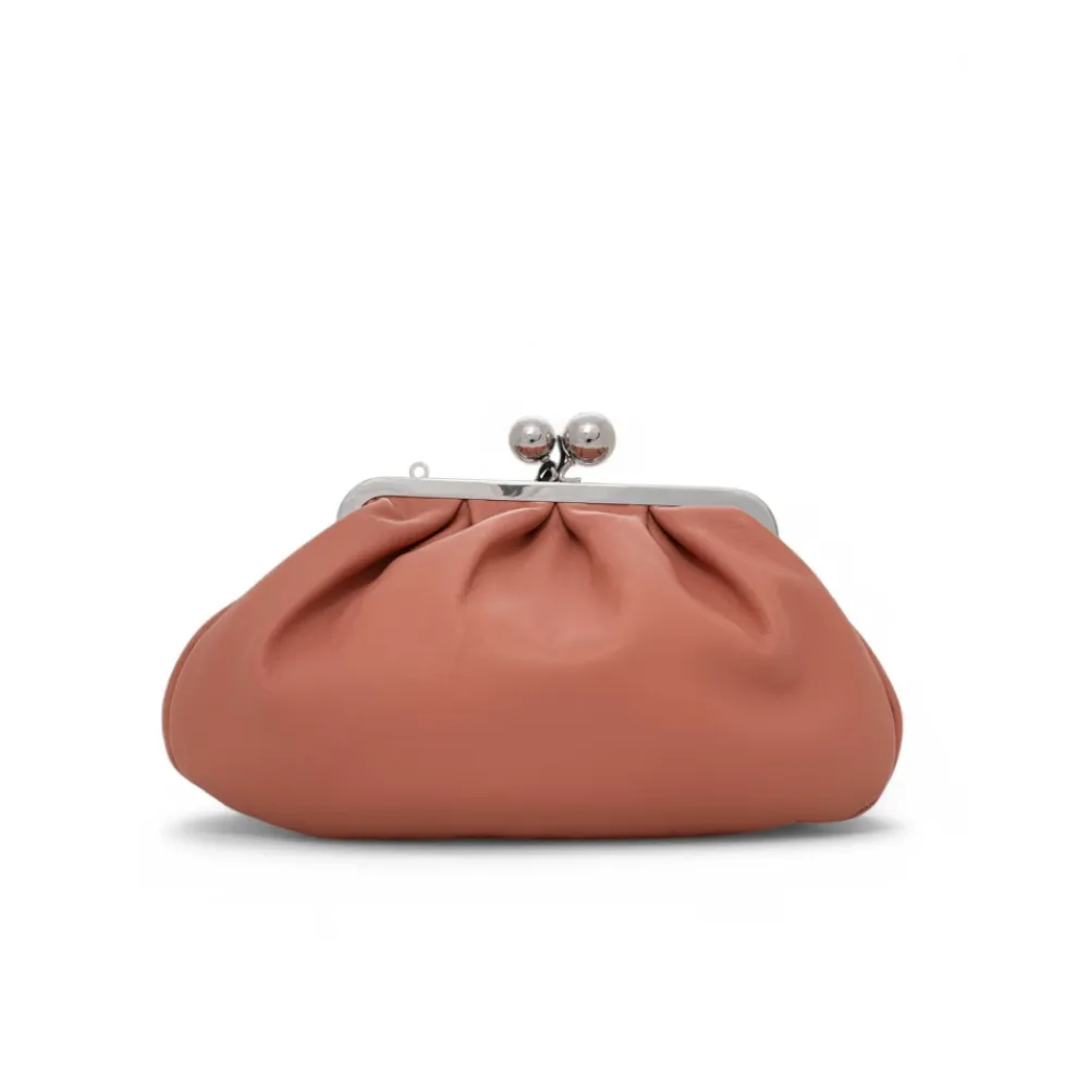 Clutch^Weekend Max Mara Blød læder skuldertaske med kæde Pink