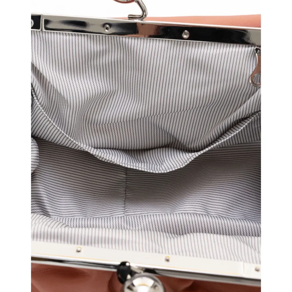 Clutch^Weekend Max Mara Blød læder skuldertaske med kæde Pink