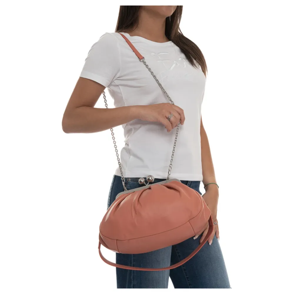 Clutch^Weekend Max Mara Blød læder skuldertaske med kæde Pink