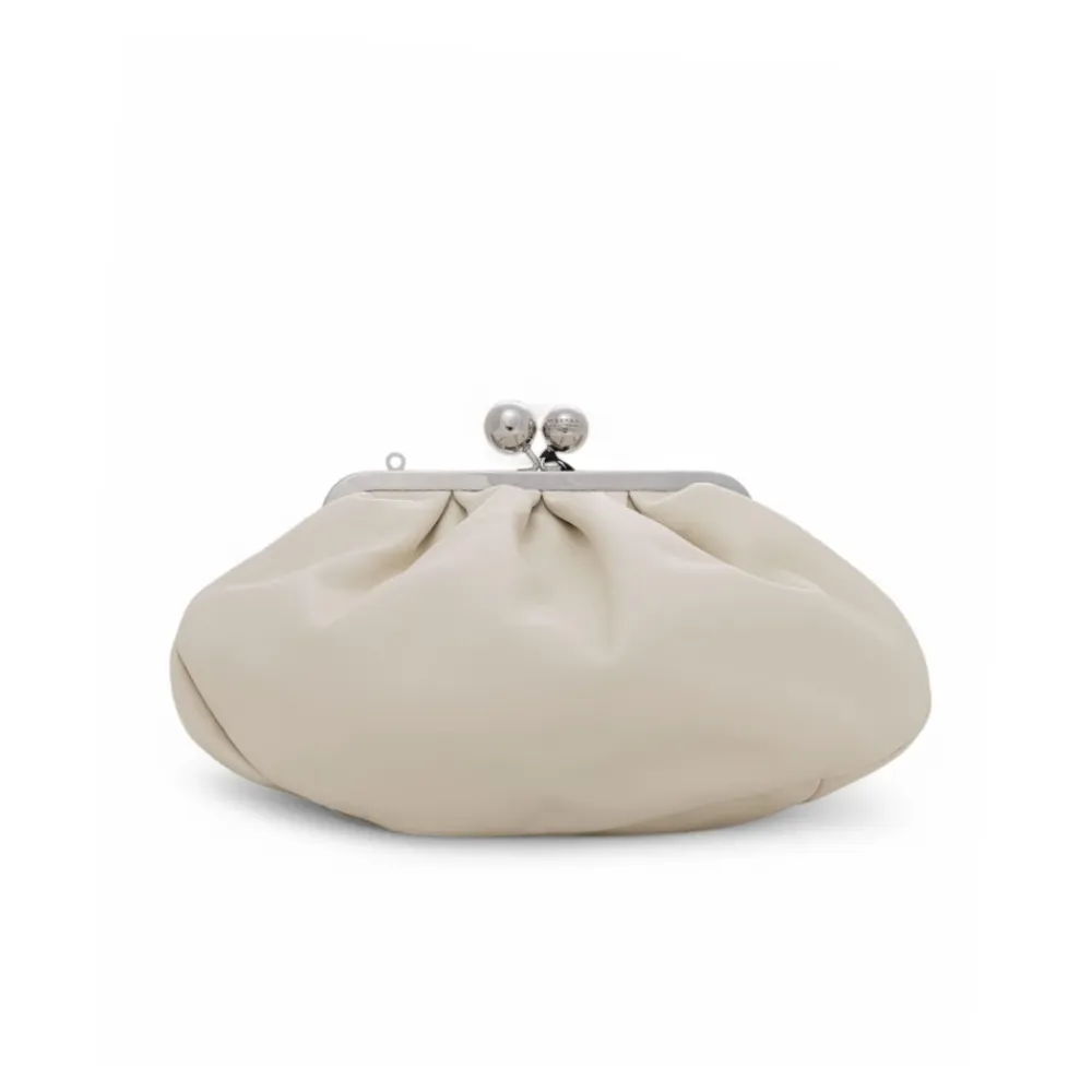 Clutch^Weekend Max Mara Blød læder skuldertaske med kæde Hvid