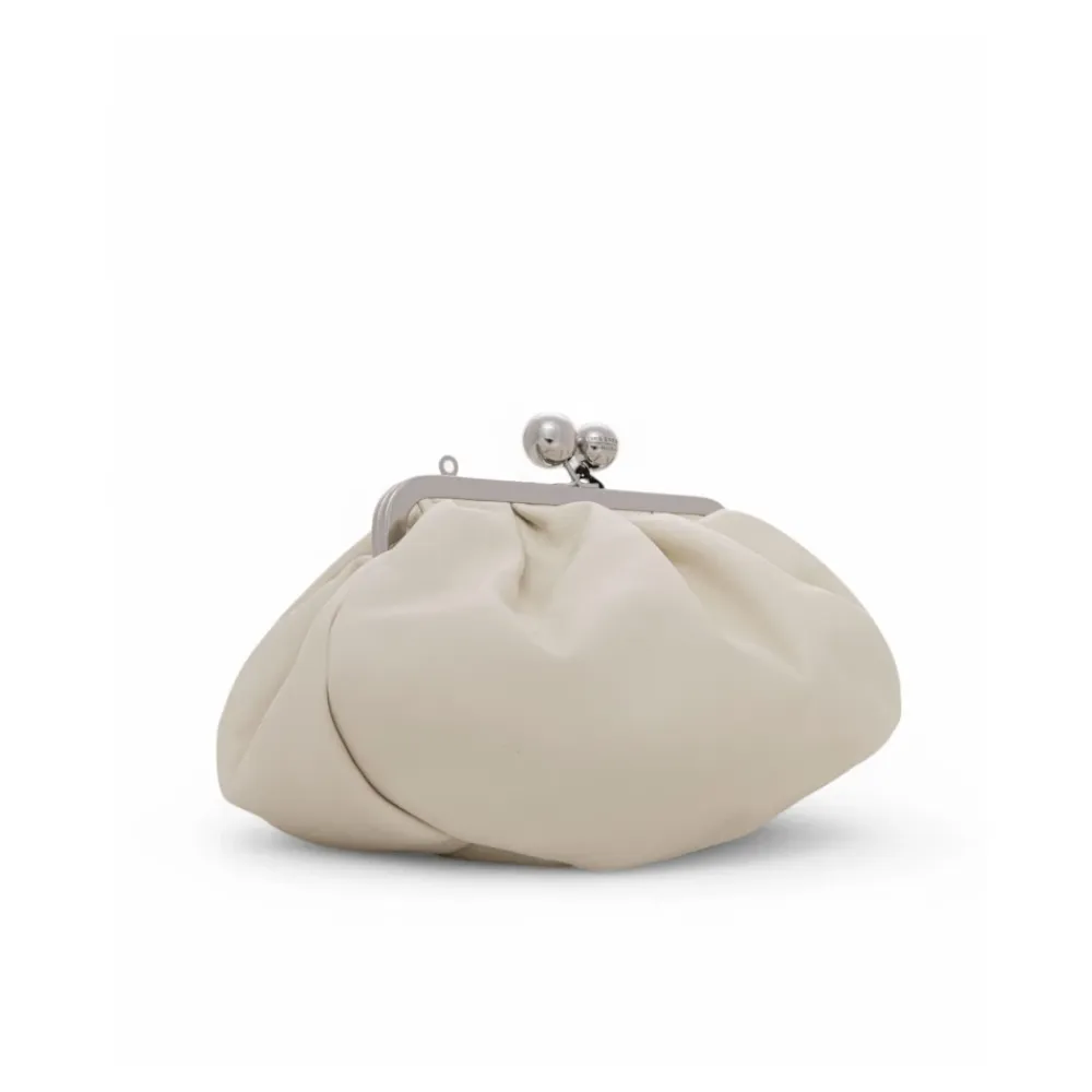 Clutch^Weekend Max Mara Blød læder skuldertaske med kæde Hvid