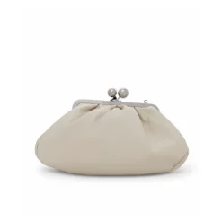 Clutch^Weekend Max Mara Blød læder skuldertaske med kæde Hvid