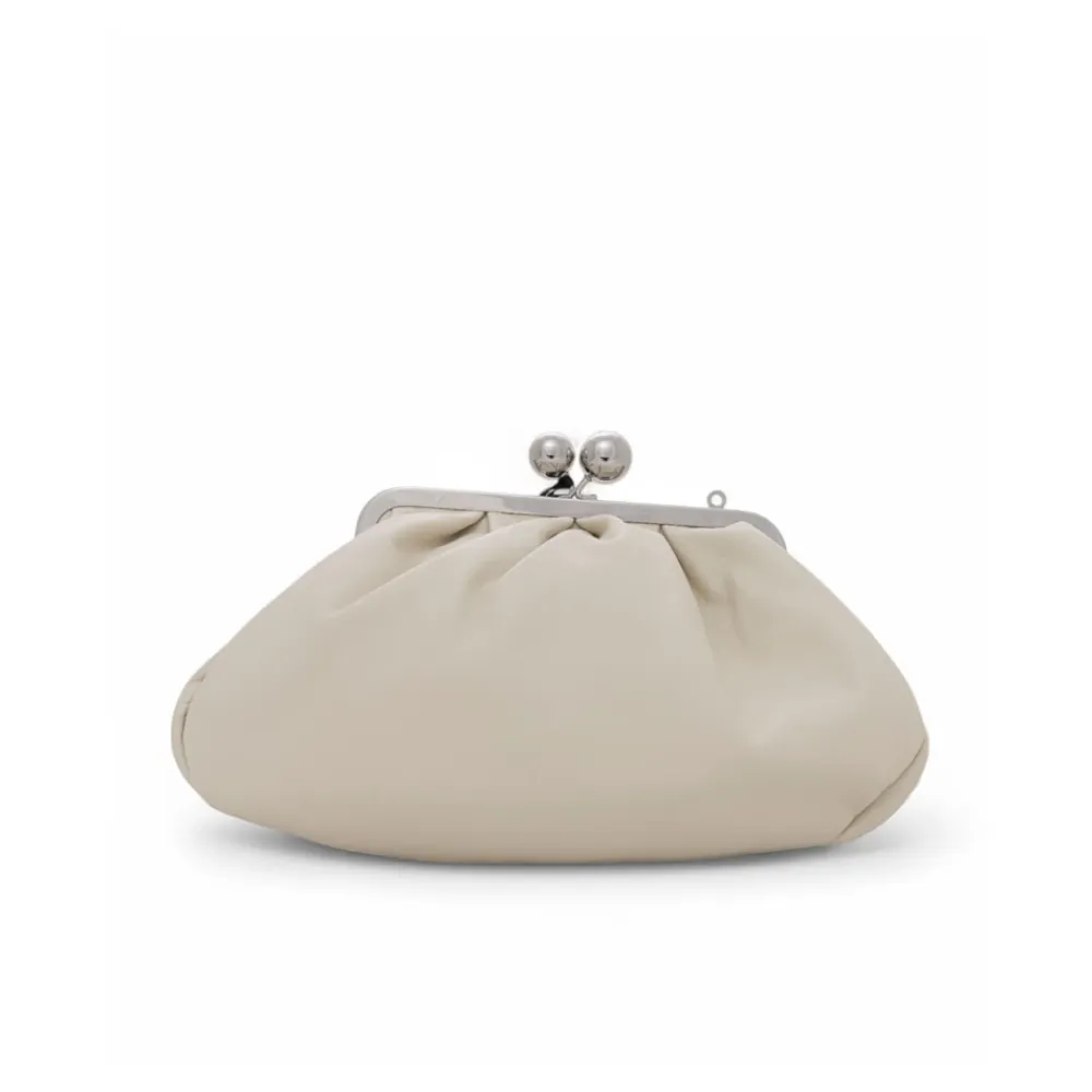 Clutch^Weekend Max Mara Blød læder skuldertaske med kæde Hvid