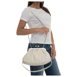 Clutch^Weekend Max Mara Blød læder skuldertaske med kæde Hvid