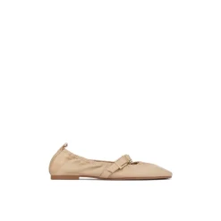 Ballerina Sko<Kazar Bløde Ballerinaer i Læder Beige