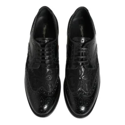 Snøresko<Dolce & Gabbana Blomstret Blonder Formelle Derby Sko Sort