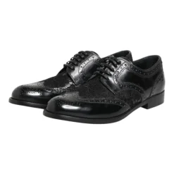 Snøresko<Dolce & Gabbana Blomstret Blonder Formelle Derby Sko Sort