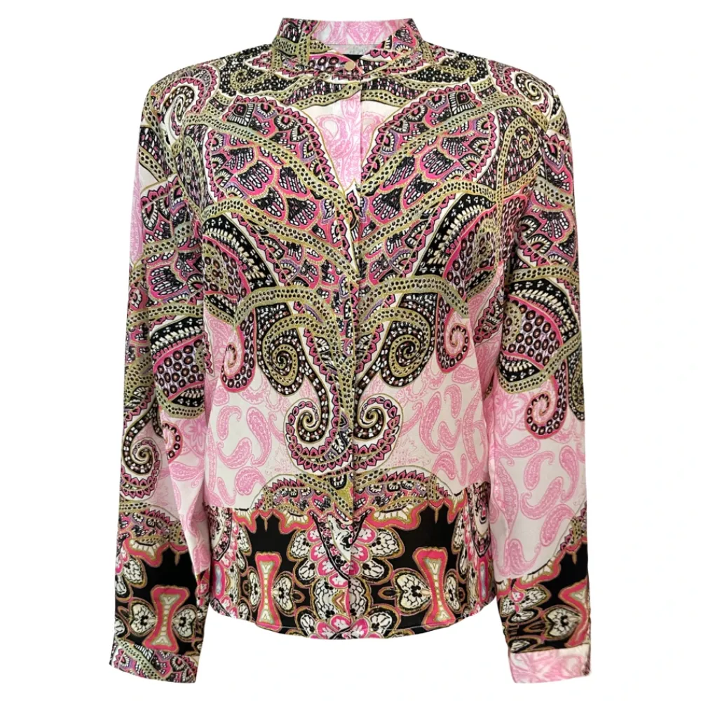 Bluser & Skjorter^Liberté Blomstret Paisley LS Skjorte i Pink Multifarvet