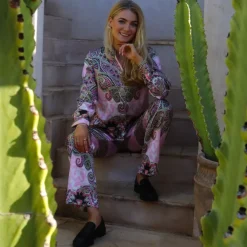 Bluser & Skjorter^Liberté Blomstret Paisley LS Skjorte i Pink Multifarvet