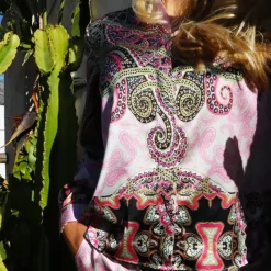 Bluser & Skjorter^Liberté Blomstret Paisley LS Skjorte i Pink Multifarvet
